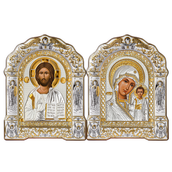Вінчальна пара ікон "Спаситель та Казанська Божа Матір" без скла AR4/001/002/GB фото
