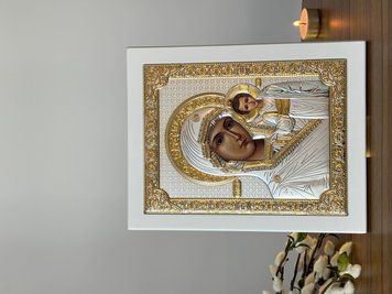 Прямокутна ікона "Казанська Божа Матір" (біле дерево) PR-4/002/GB фото